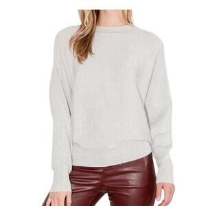 Lulus All Wrapped Up Sweater Womens M Gray Ribbed Knit Dolman Sleeve‎ Cozy Top